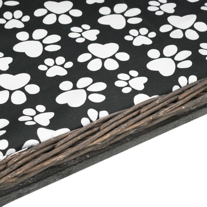 Vidaxl Cesta Para Perros Con Cojín Sauce Natural Gris 50x33x30 Cm_4
