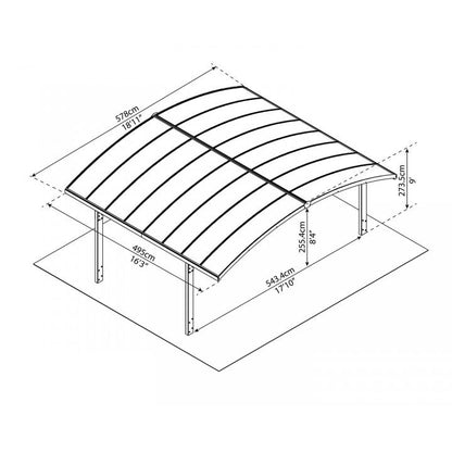 Carport Arizona Breeze garagem dupla em alumínio 578x495 cm Canopia da Palram