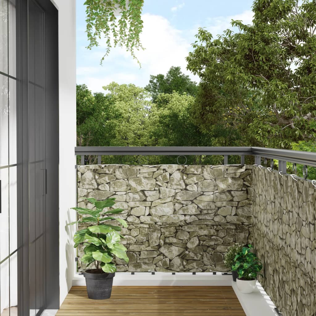Pantalla De Privacidad De Balcón Pvc Look Piedra 700x90 Cm / Vetonek_5