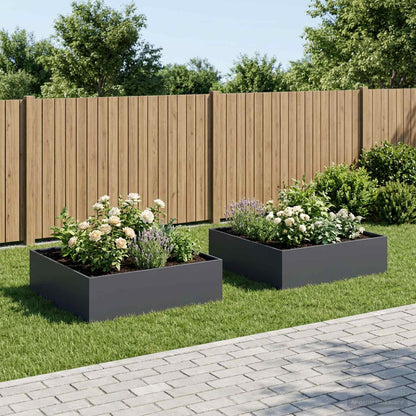 Macetero De Jardín 2 Uds. Gris Antracita 80 X 80 X 30 Cm_1