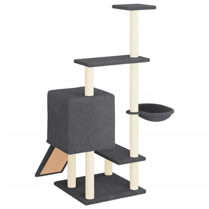 Rascador Para Gatos Con Postes De Sisal Gris Oscuro 130,5 Cm_4
