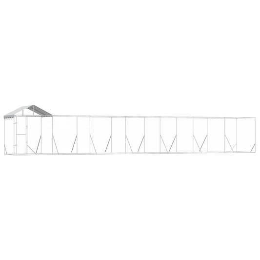 Perrera De Exterior Con Techo Acero Galvanizado Plata 14x2x2,5m_0