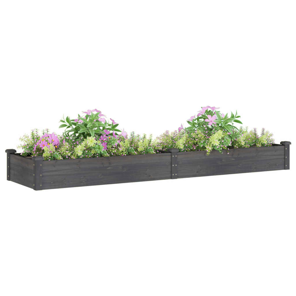 Jardinera Arriate Con Forro Madera Abeto Gris 240x60x25 Cm_2