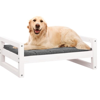 Vidaxl Cama Para Perros Madera Maciza De Pino Blanco 75,5x55,5x28 Cm_3
