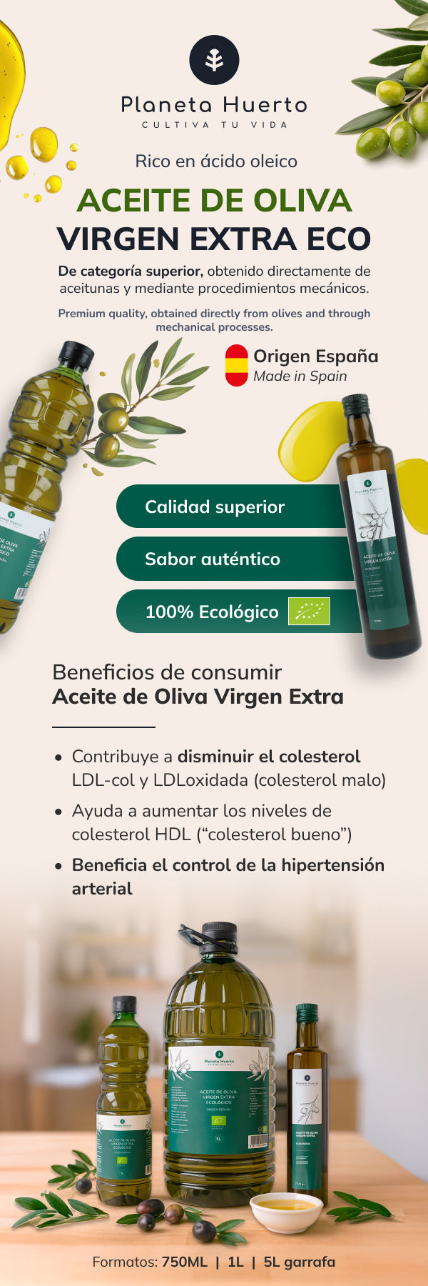 Azeite Virgem Extra Biológico Planeta Huerto 5 L