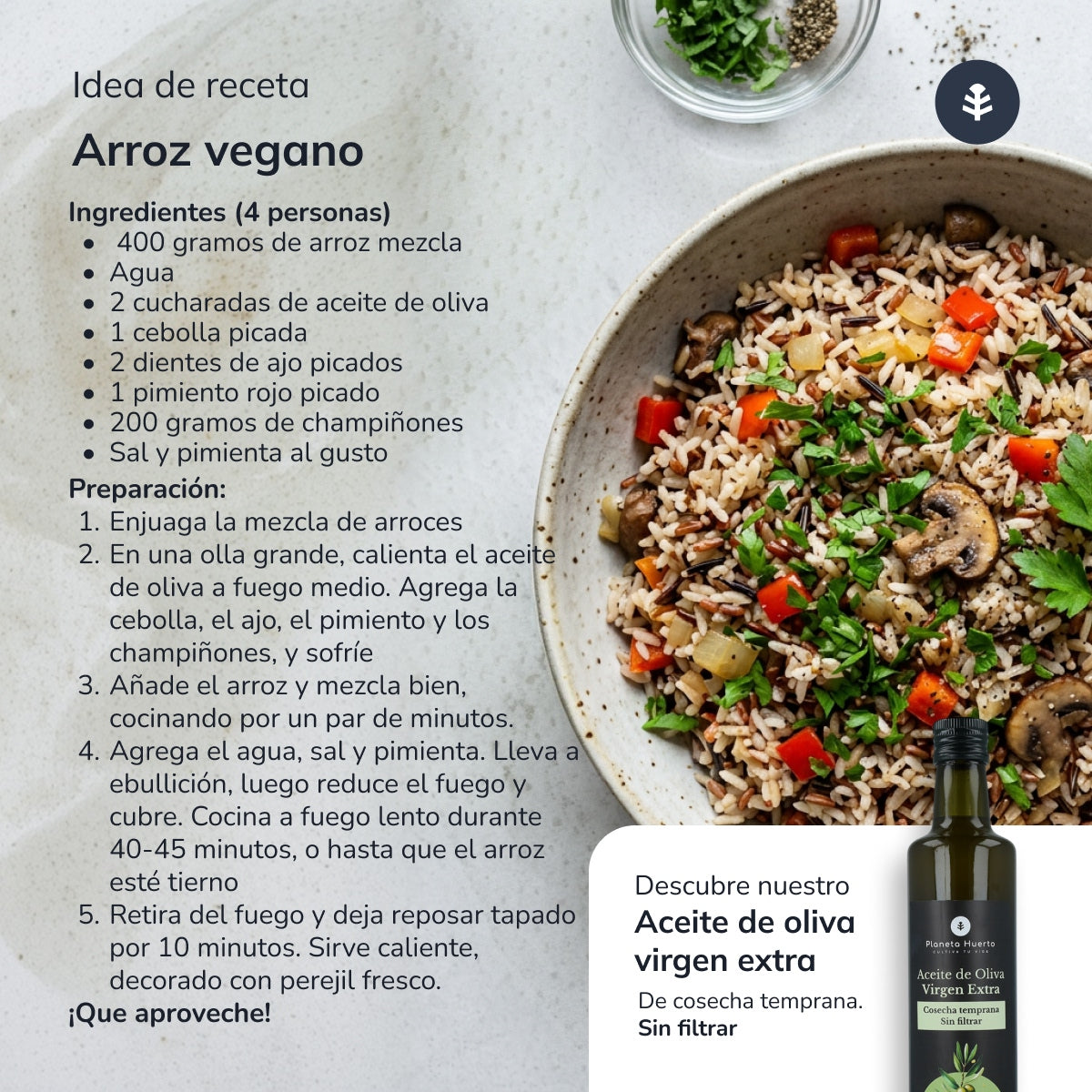 Mistura de arroz basmati integral, vermelho e selvagem ECO Planeta Huerto 500 g