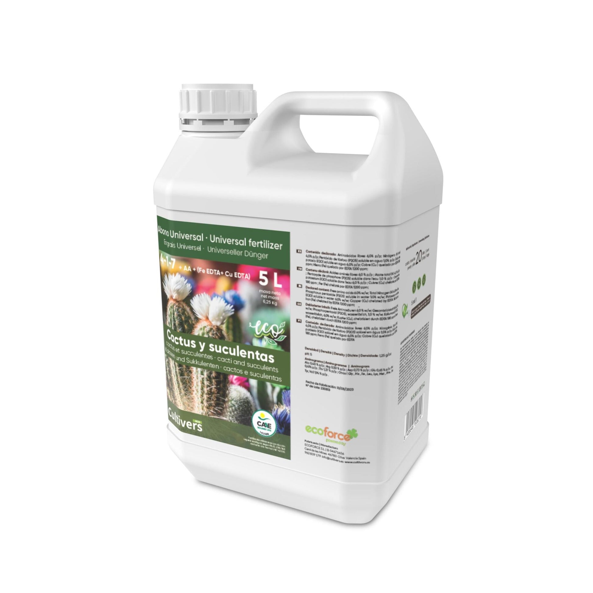 Abono Cactus Líquido Ecológico Cultivers 10 L_2