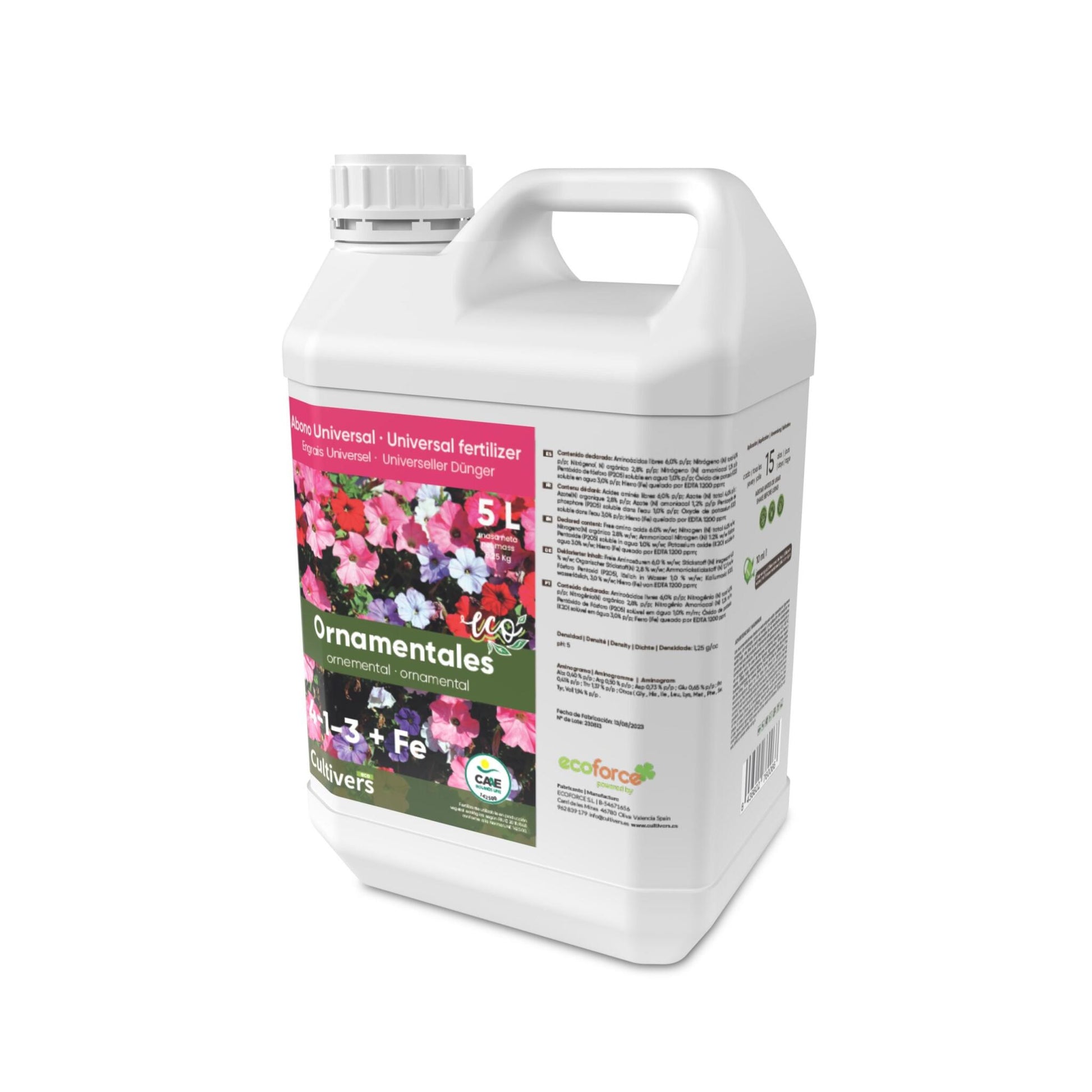 Abono Plantas Ornamentales Líquido Ecológico Cultivers 10 L_2