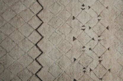 Alfombra De Salón, Alfombra De Dormitorio De Terciopelo De Pelo Suave Con Motivos Étnicos Negro Y Beige 80x120cm- Decoración- Mobiliario Del Hogar_1