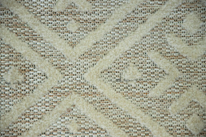 Alfombra De Salón, Alfombra De Habitación Pelo De Yute Motivos Étnicos Blanco Y Beige Escandinavo 150x200cm- Decoración- Mobiliario Doméstico_1