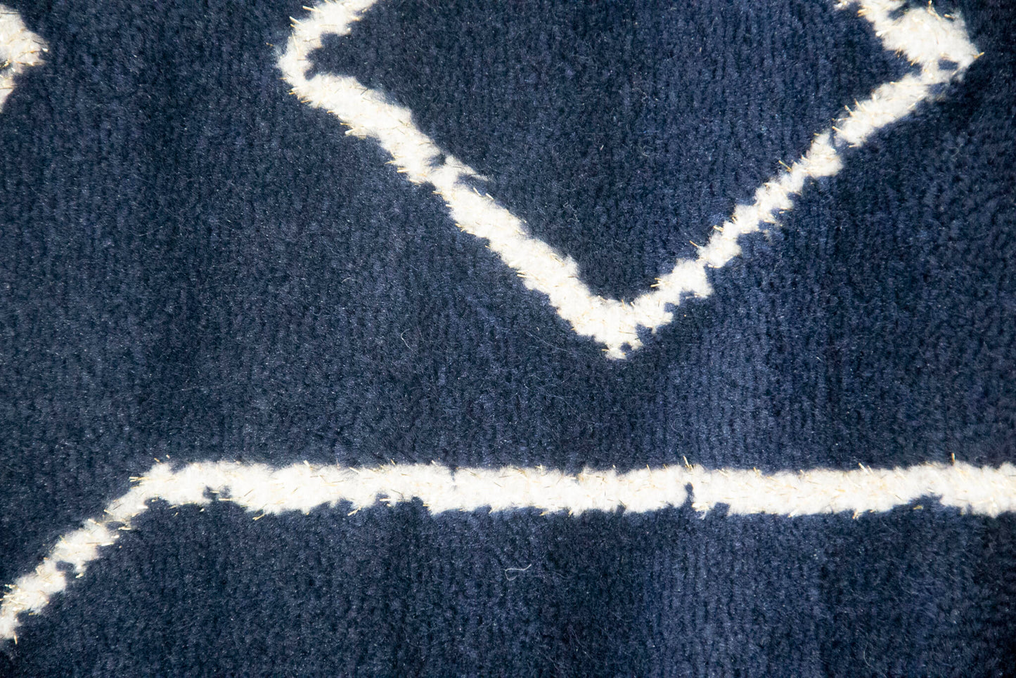 Alfombra De Salón Azul Marino Motivos Geométricos Pelo Suave 100x150cm- Decoración- Mobiliario Doméstico_1