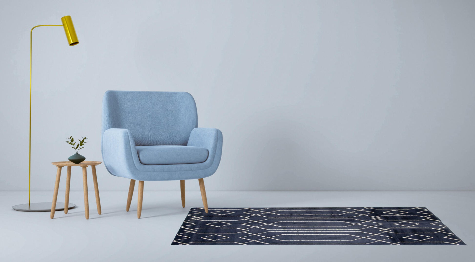 Alfombra De Salón Azul Marino Motivos Geométricos Pelo Suave 150x200cm- Decoración- Mobiliario Del Hogar_2