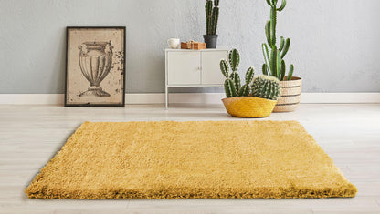 Alfombra De Salón Shaggy Amarillo Mostaza 60x90cm - Decoración - Mobiliario Doméstico_2