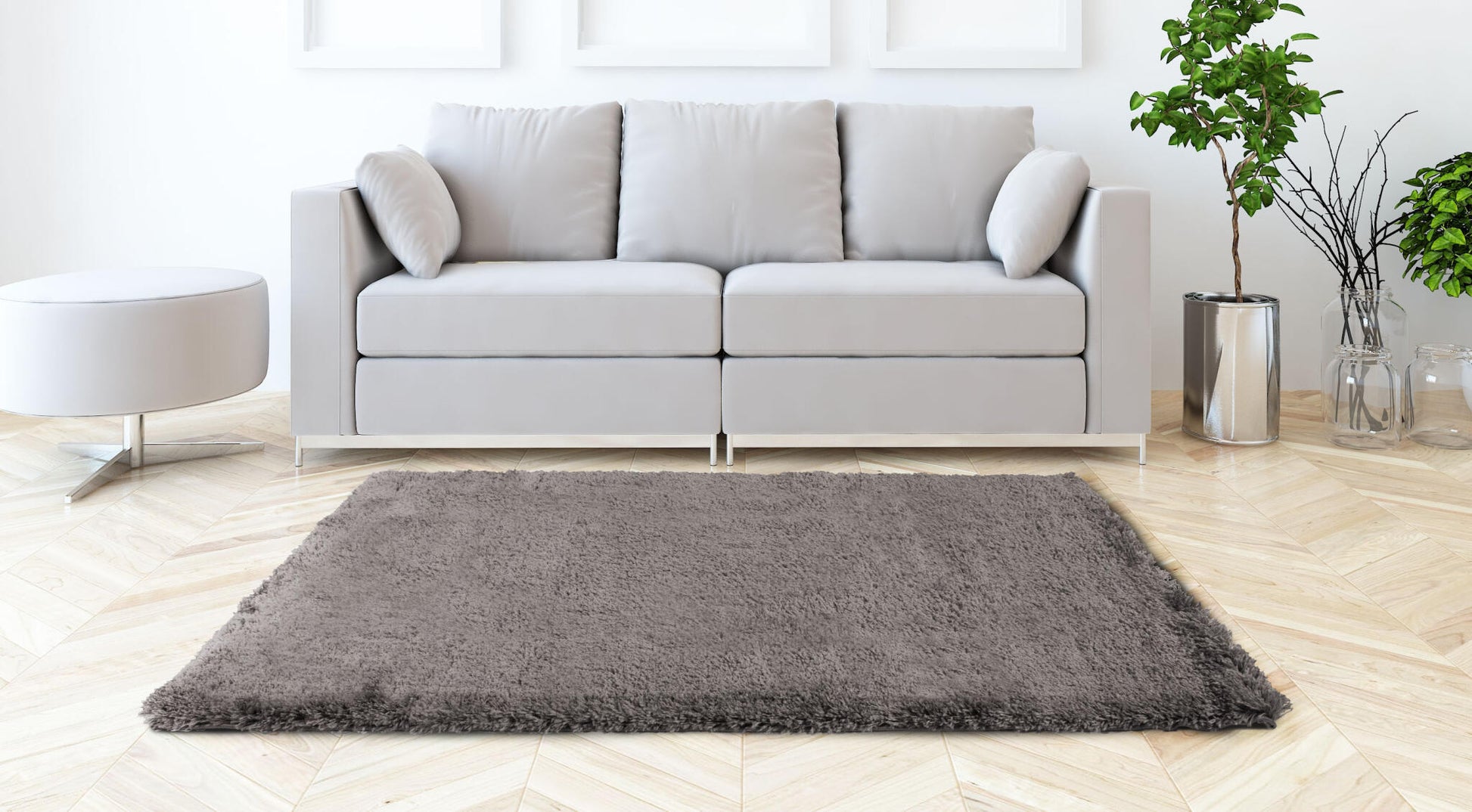 Alfombra Salón, Alfombra Dormitorio, Gris Antracita Shaggy Pelo Largo 150x200cm- Decoración- Mobiliario Hogar_2