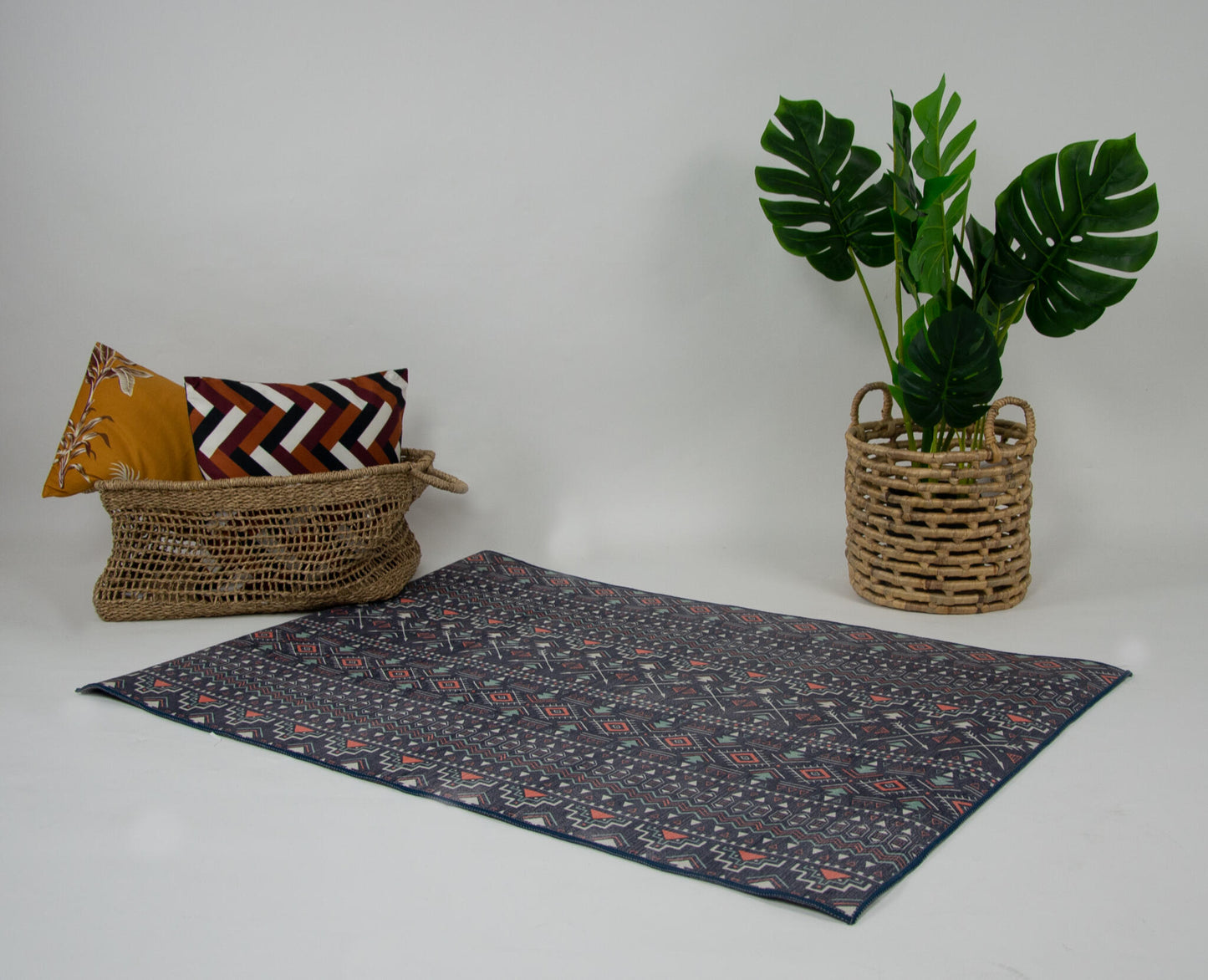 Alfombra Salón, Alfombra Dormitorio Pelo Suave Con Motivos Étnicos Morado 80x120cm- Decoración- Mobiliario Hogar_2