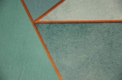 Alfombra Salón, Alfombra Dormitorio Pelo Suave Con Motivos Geométricos Mármol Azul Blanco Oro 80x120cm- Decoración- Mobiliario Hogar_1