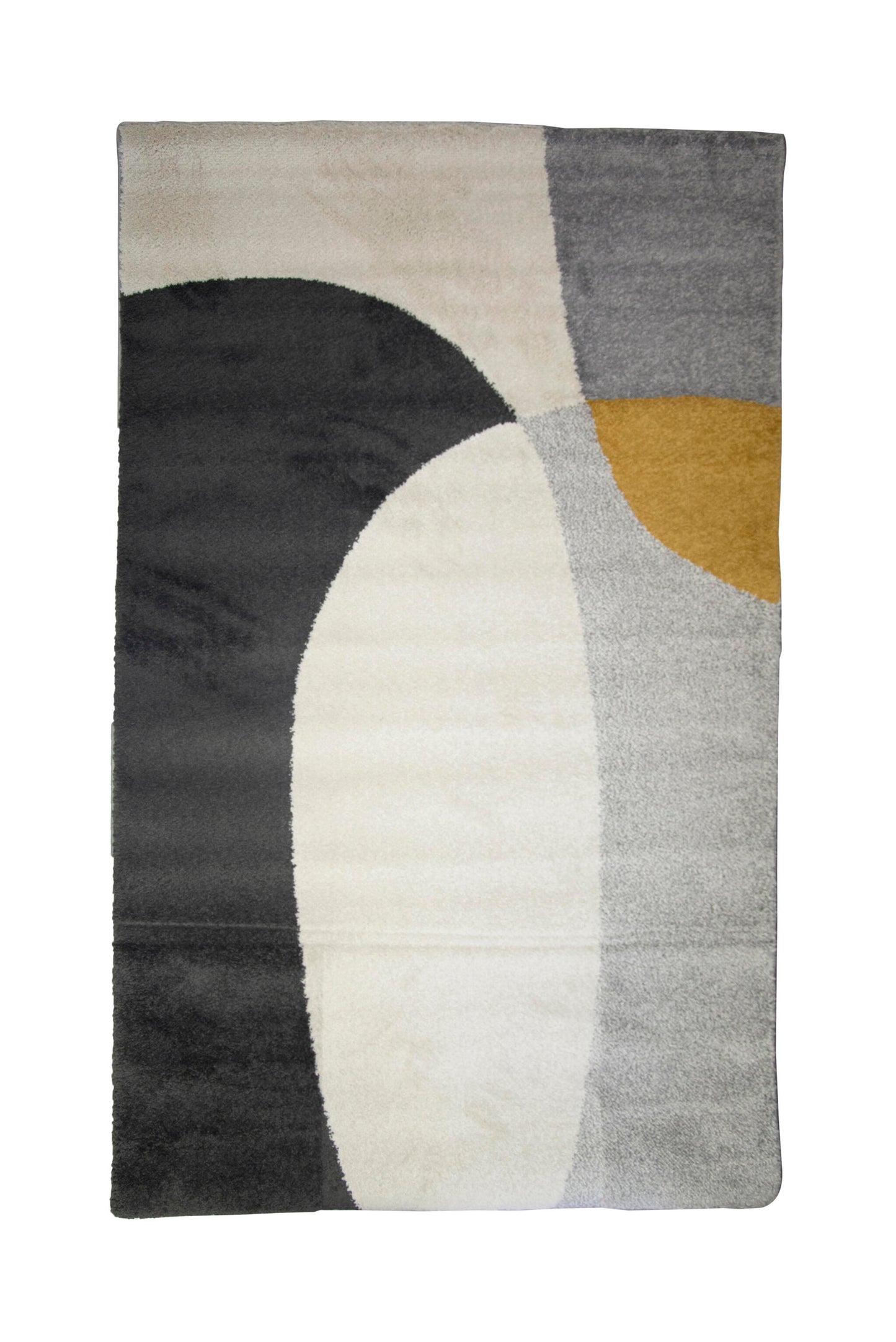 Alfombra Salónpatrón Curvo Geométrico Vintage Blanco Negro 100x150cm- Decoración- Mobiliario Hogar_0
