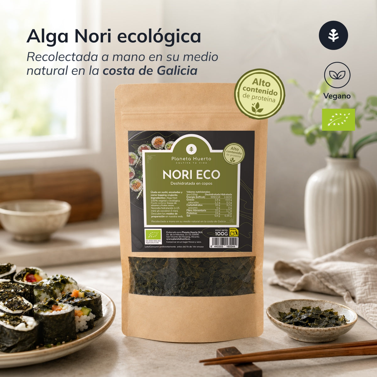 Flocos de algas Nori ECO Planeta Huerto 100 g
