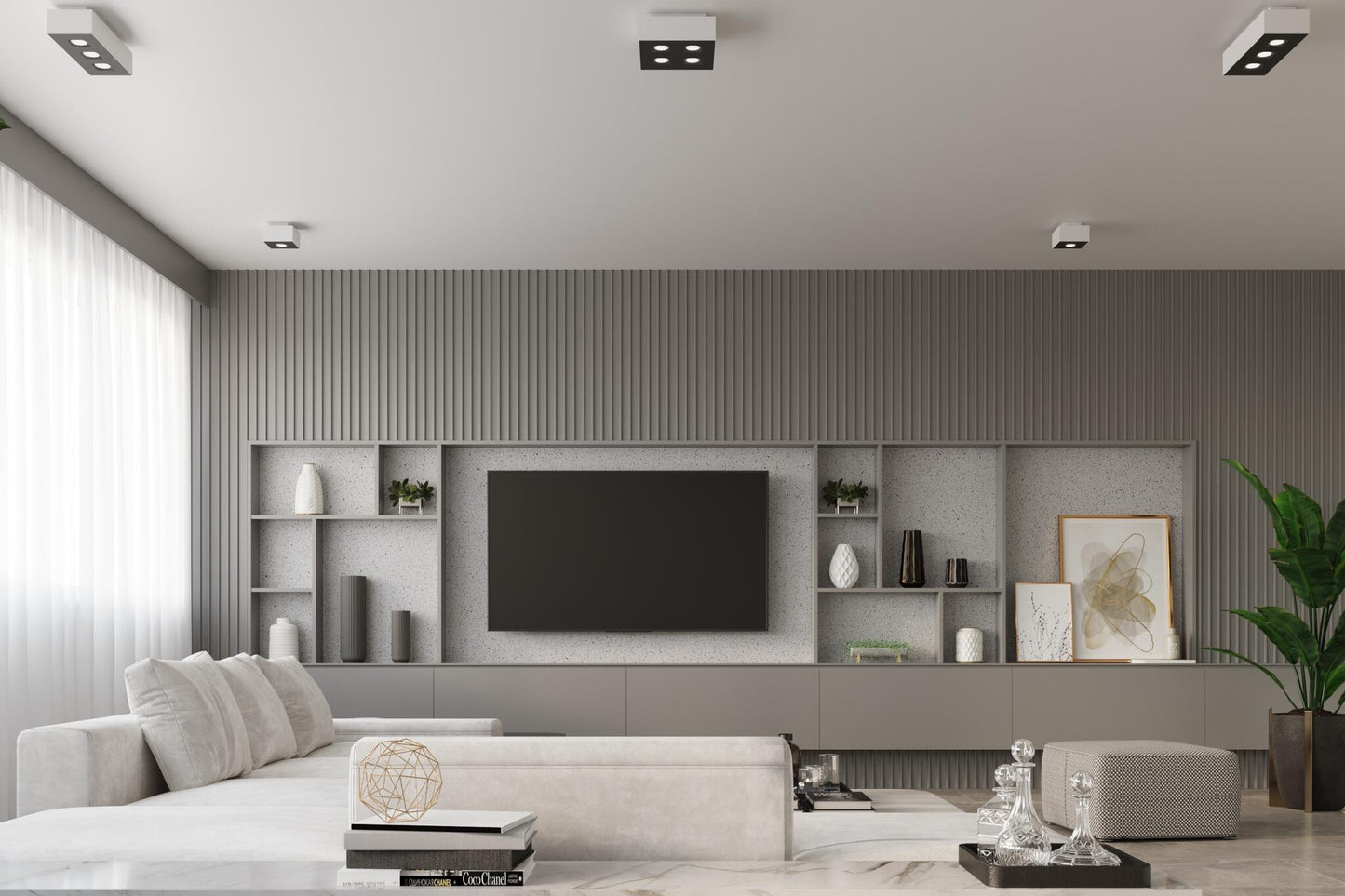 Aplique De Techo Mono 4 Blanco, Gu10_4