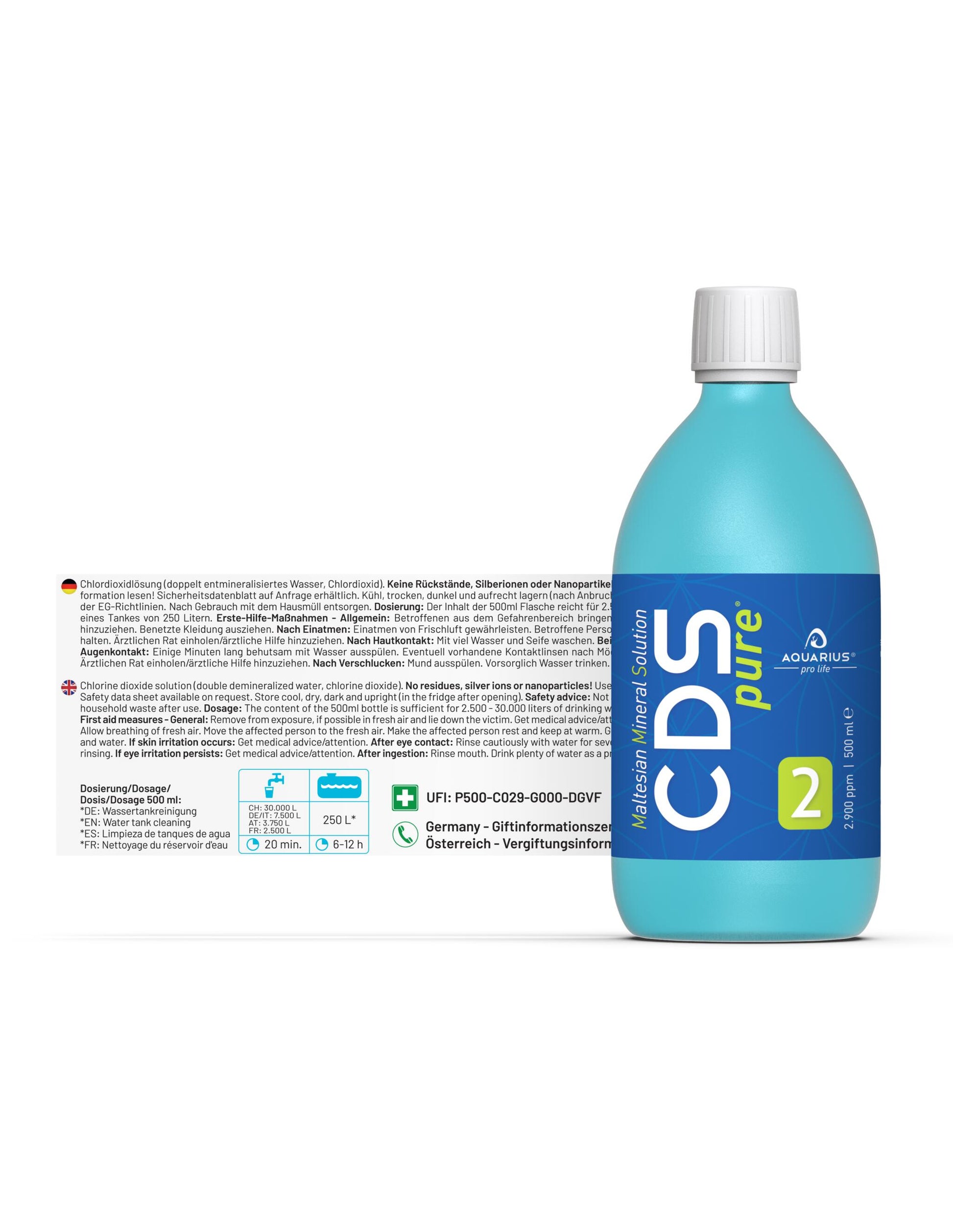 Aquarius Pro Life - Cdspure | 500 Ml Solución De Dióxido De Cloro_1
