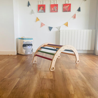 Arco De Aprendizaje Y Balancín Pikler De Madera + Rampa Presas. Med: 80 X 50 X 45 Cm. Arekrp0008. Woodgo._3