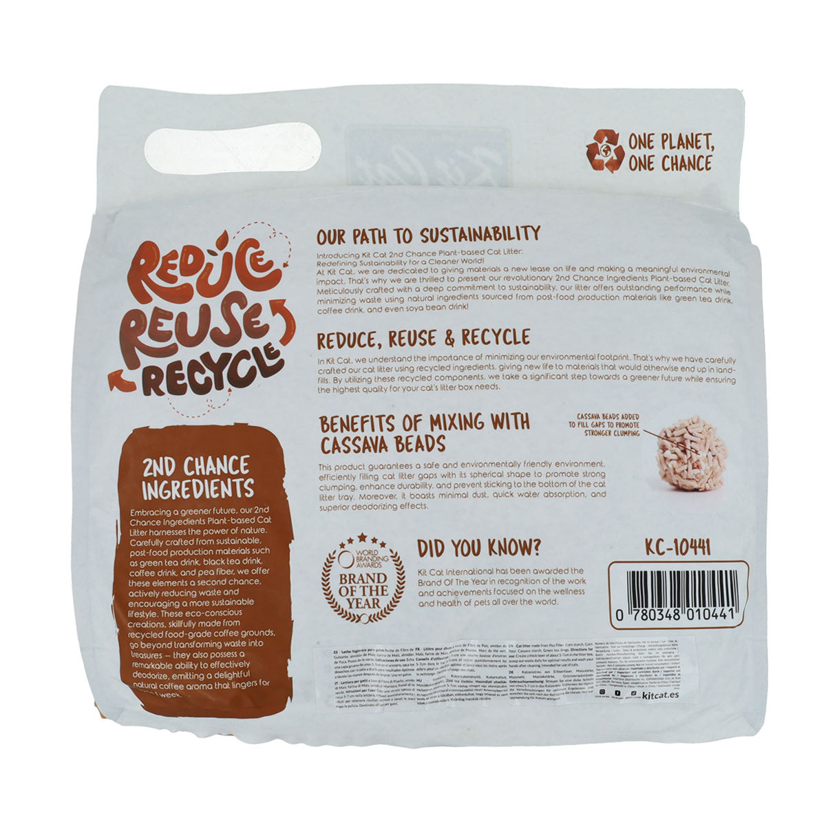Kit de areia para gatos Eco 2nd Chance - Grãos de café (natural) 2,5 kg de sementes de café, ervilha e mandioca
