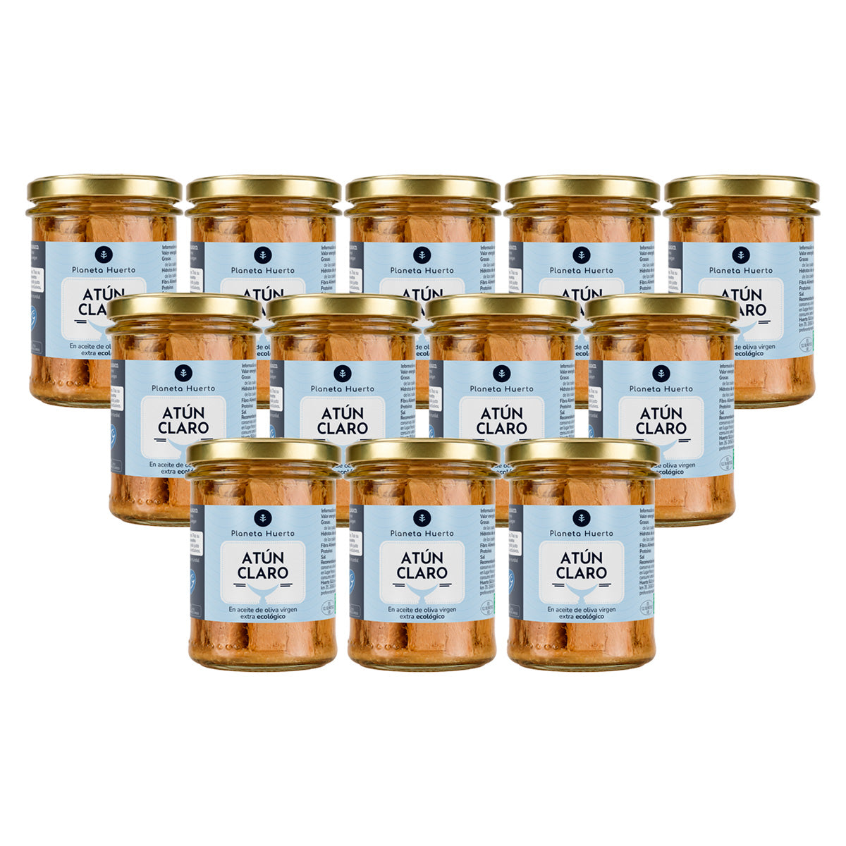 Pack 12x Atún claro MSC en aceite de oliva virgen extra ECO Planeta Huerto 200 g