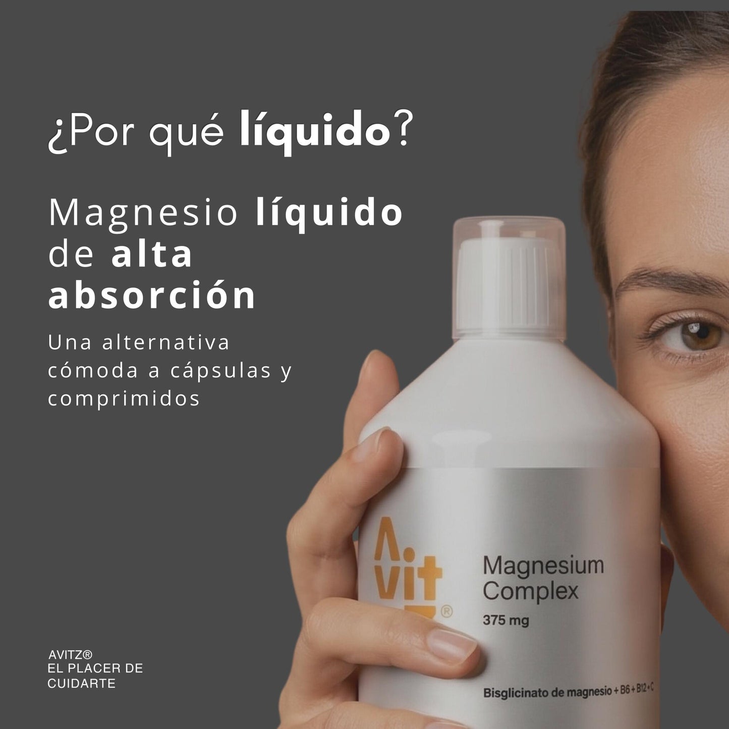 Avitz Magnesium Complex Líquido 500 Ml | Magnesio Bisglicinato + Vitaminas B6, B12 Y C_3