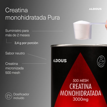 Creatina Monohidratada en Polvo 500 Mesh 250 g Aldous Bio