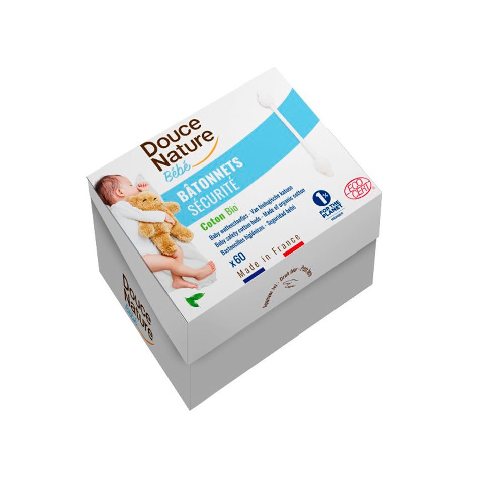 Bastoncillos higiénicos de seguridad para Bebés Douce Nature 60 uds