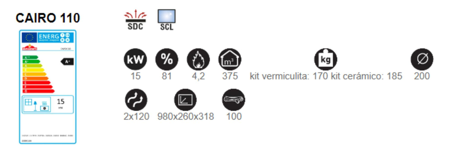 BRICOSOL INSERTABLE DE LEÑA BRONPI MODELO CAIRO 110 - KIT VERMICULITA_4