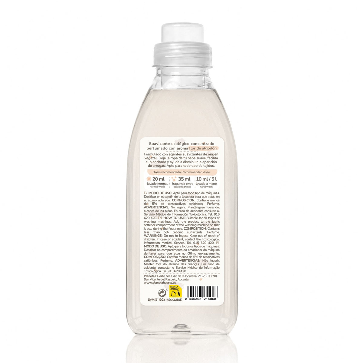Baby Suavizante para ropa Flor de Algodón ECO Planeta Huerto 750 ml