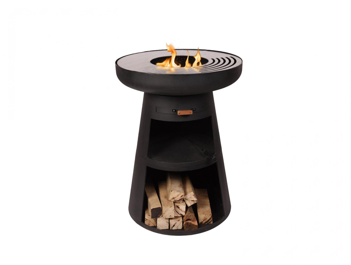 Barbacoa Redonda Con Plancha Y Grill En Acero Color Negro Efp55rb Purline_3