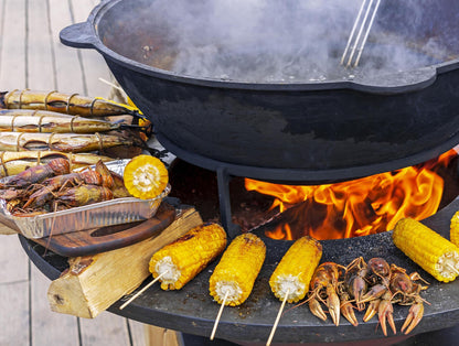 Barbacoa Redonda Con Plancha Y Grill En Acero Color Negro Efp55rb Purline_4