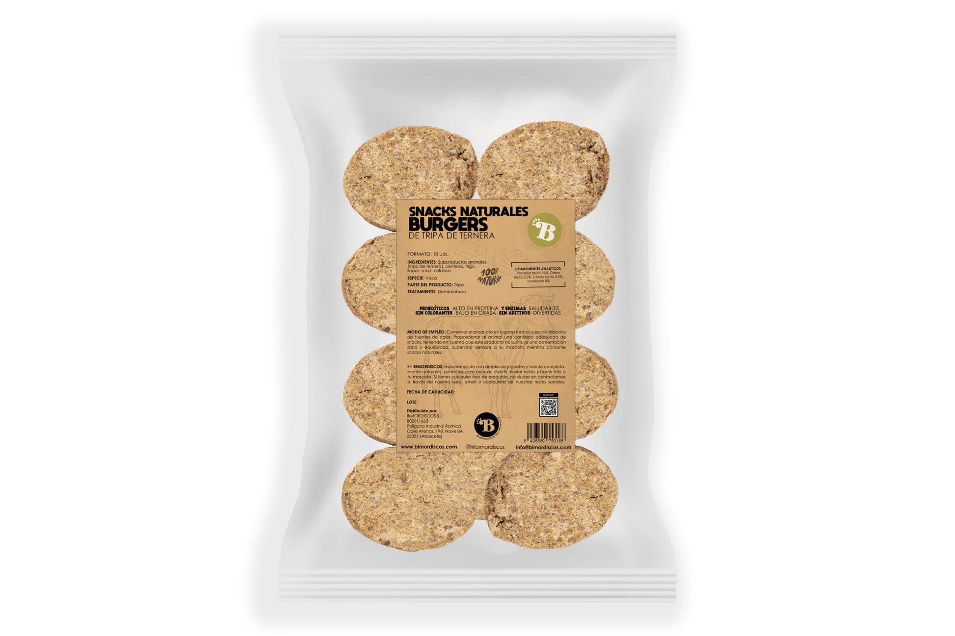 Bimordiscos Hamburguesas De Tripa Verde De Vaca Para Perros · 10 Uds_0