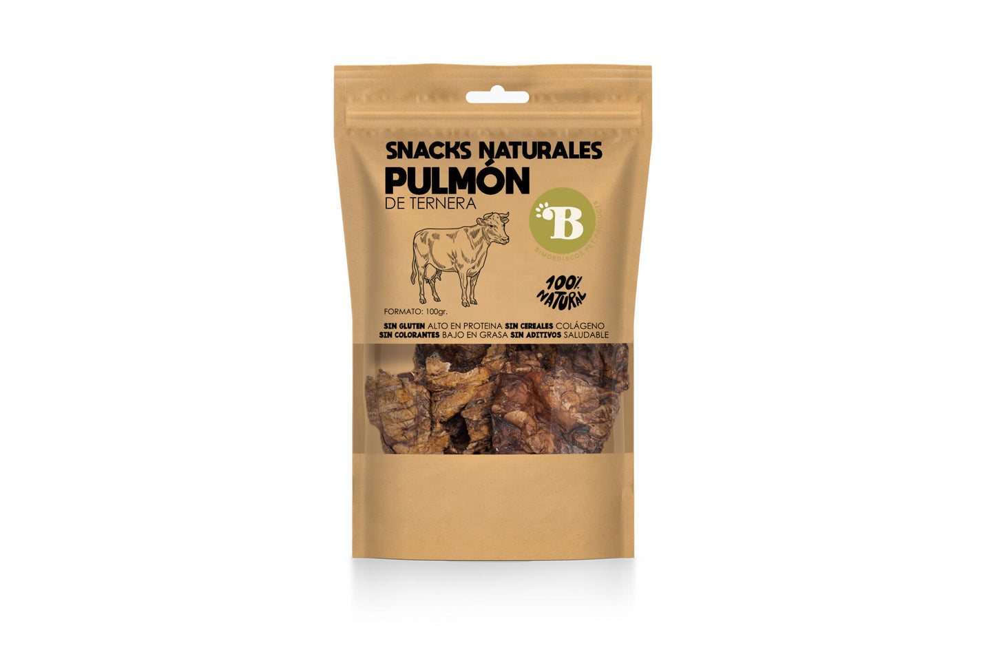 Bimordiscos Pulmón De Ternera Para Perros · 100g_2