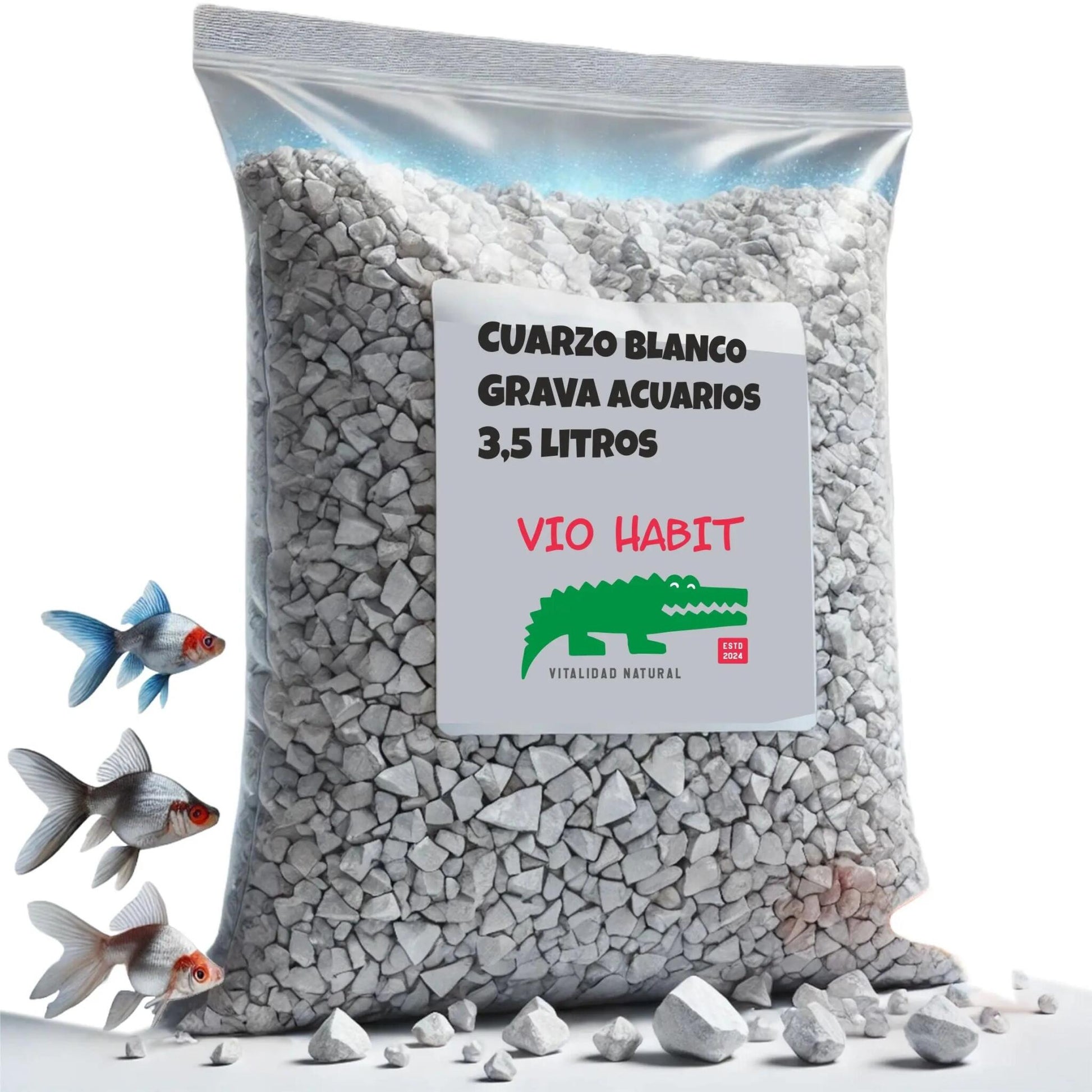 Vio Habit Cuarzo Blanco Acuarios / Tarrina 3.5 L. / Grueso / Blanco_1