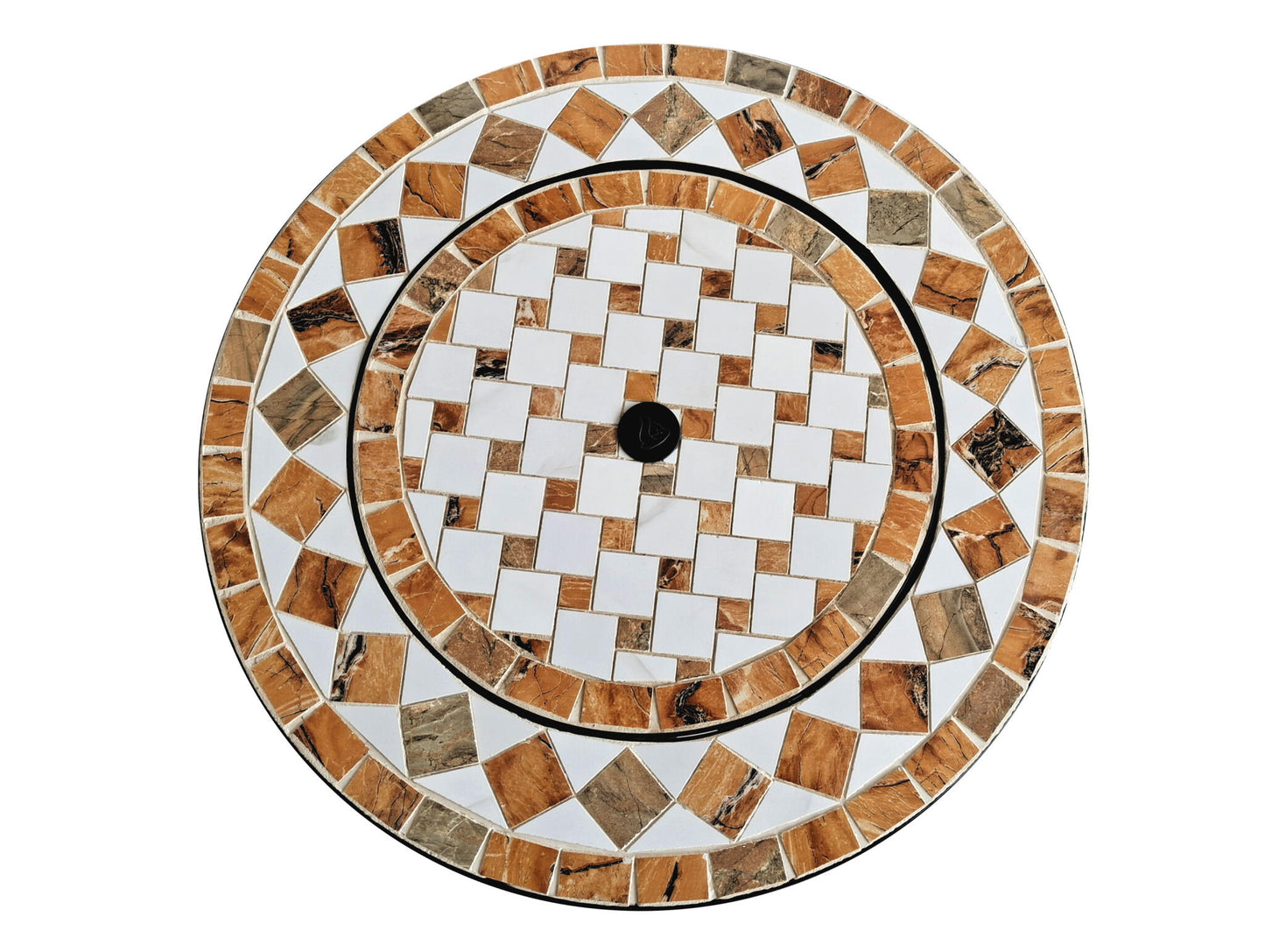 Brasero Exterior Circular En Cerámica Y Mármol Con Parrilla Efp54 Purline_3