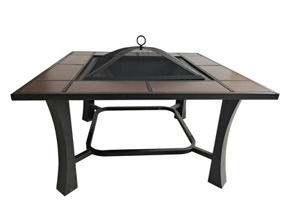 Brasero Exterior Rectangular En Cerámica Y Mármol Con Parrilla Efp53 Purline_3