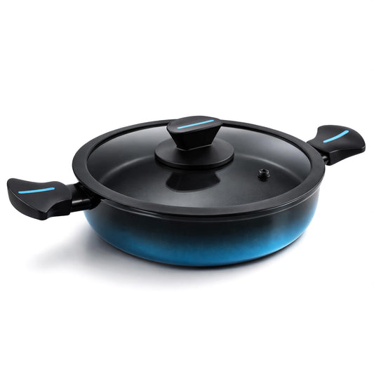 Briebe Cacerola Inducción Acero Forjado 28cm Antiadherente Sin Pfoa, Todas Cocinas Fabricada En España, Mare, Azul_0