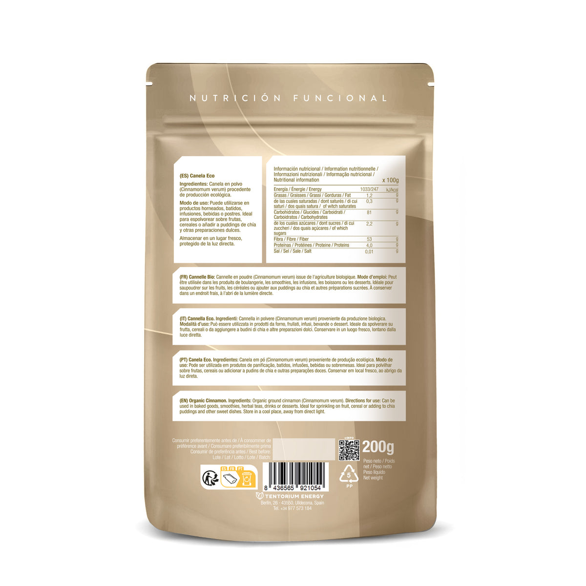 Canela em pó ECO Energy Feelings 200 g