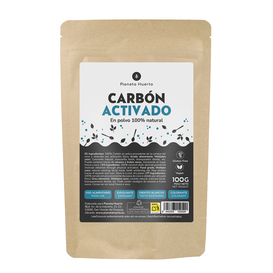 Carvão ativado vegetal em pó Planeta Huerto 100 g