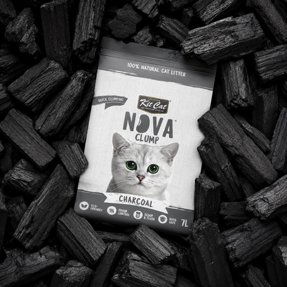 Kit de areia para gatos Eco SoyaClump - Carvão vegetal 7 L