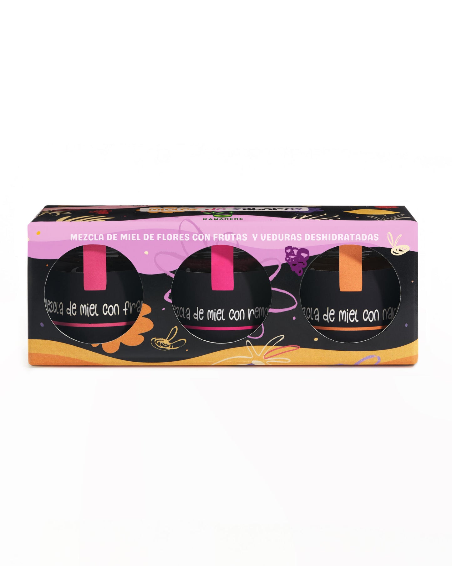 Caja De Mieles Al Rojo Vivo: Miel Con Remolacha, Miel Con Pimiento Caramelizado Y Miel Con Frambuesa_0