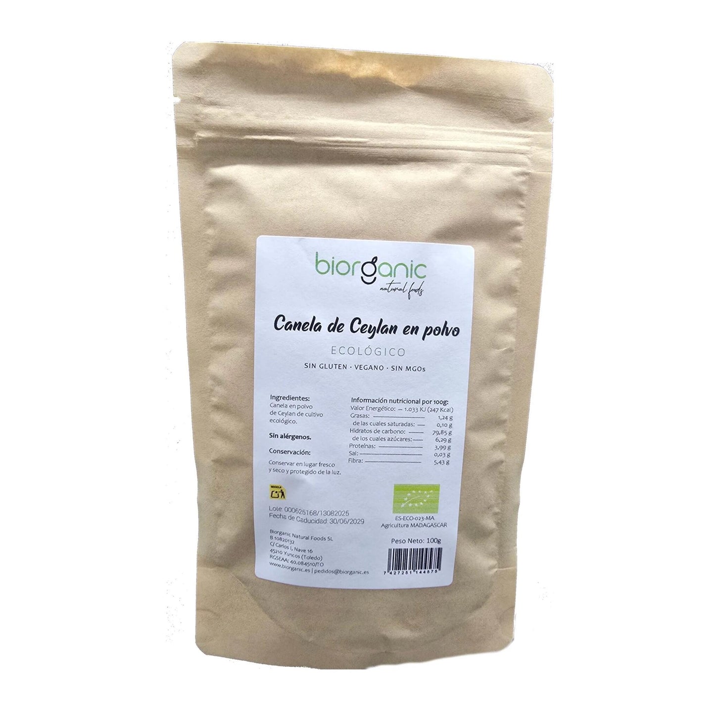 Canela De Ceylan En Polvo Bio, 100g – Sin Gluten_0