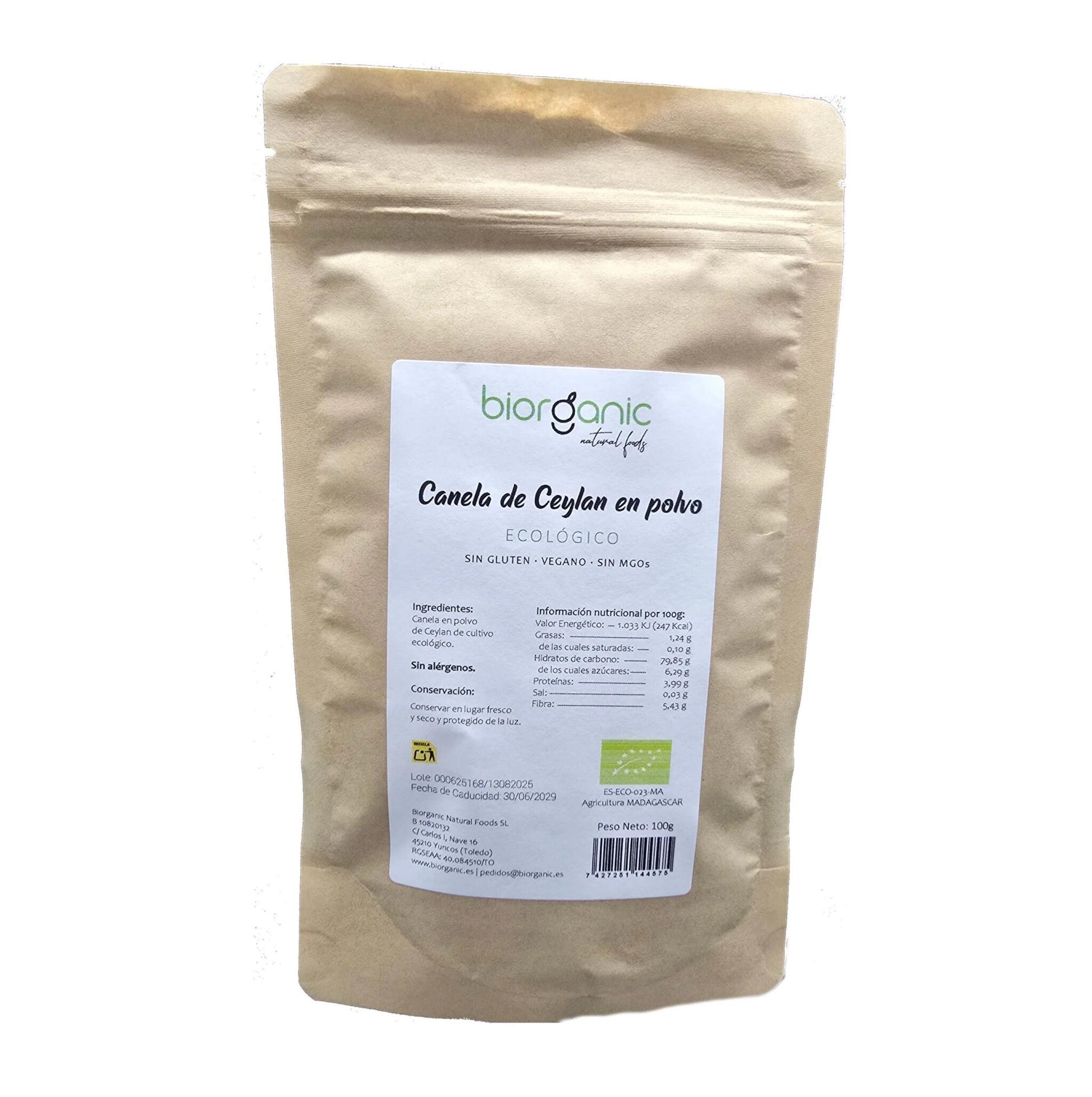 Canela De Ceylan En Polvo Bio, 100g – Sin Gluten_0