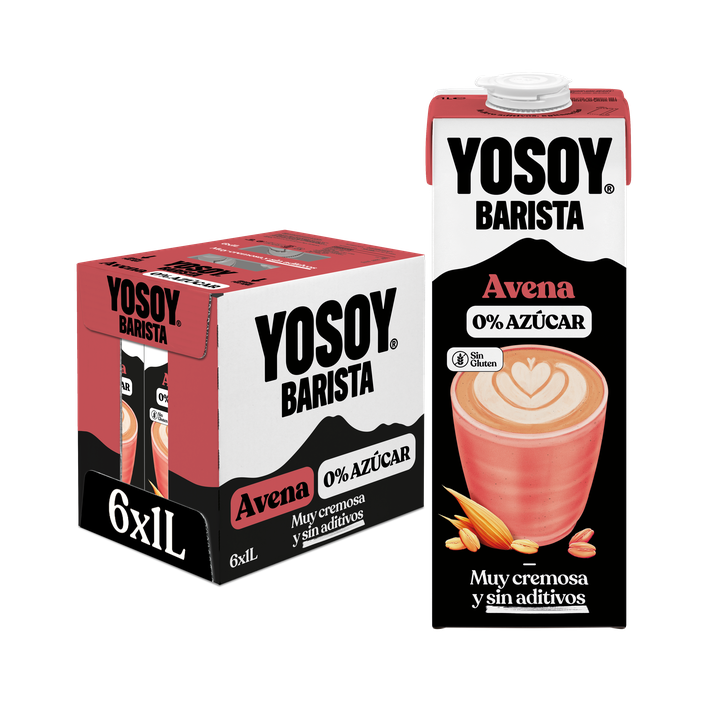Pack 6x Bebida Barista de Avena 0% azúcar y sin gluten YOSOY 1L