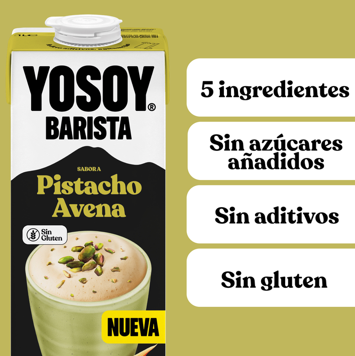 Pack 6x Bebida Barista Pistacho y Avena sin gluten YOSOY 1L