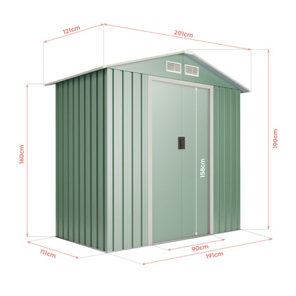 Caseta De Metal Wasabi Light Green Plus S 2,43 M2 - Garantía 10 Años - 121x201x190 Cm. Cobertizo Jardin_1
