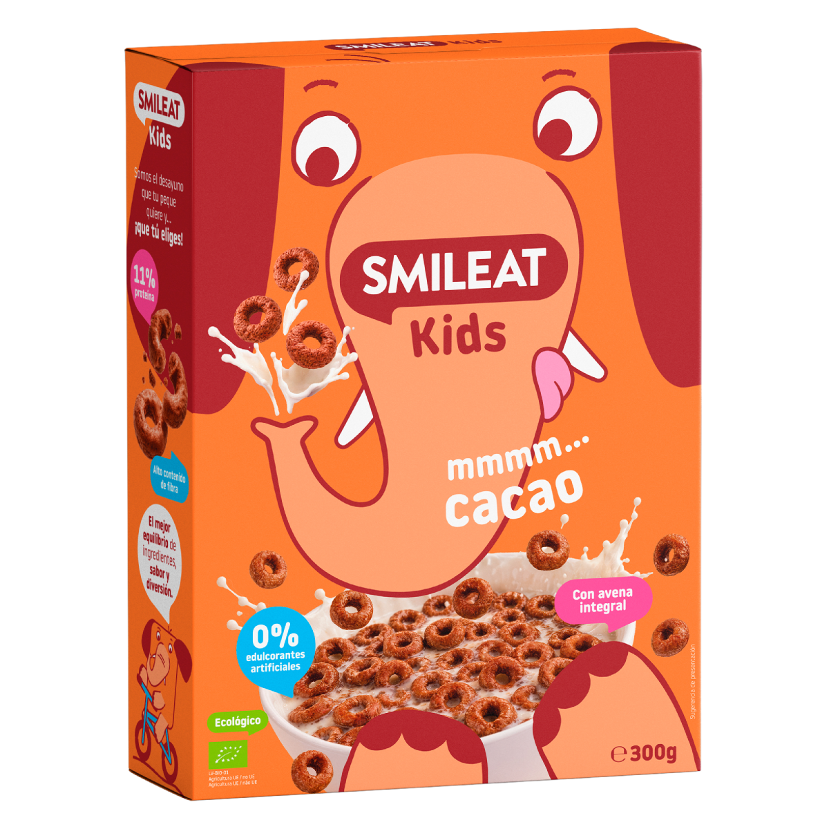Cereales de Avena Integral sabor Chocolate 100% Ecológicos Smileat Kids 300 g